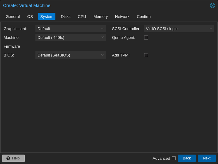 leave bios settings as default